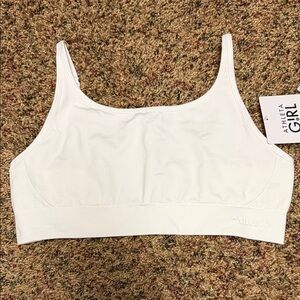 Athleta Girl White Seamless Adjustable Sports Bra XXL